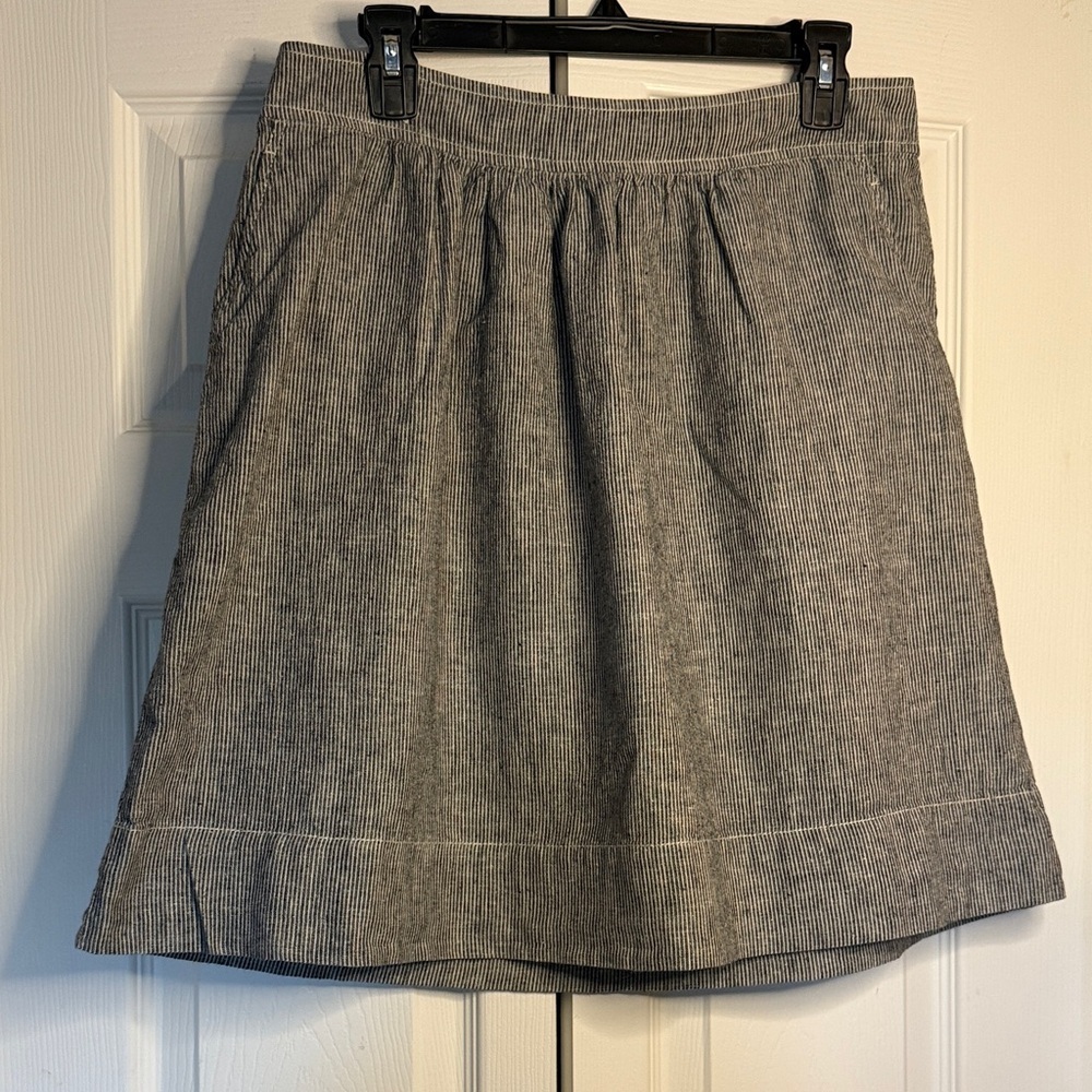 Eileen Fisher Charcoal and White Striped cotton Skirt size M